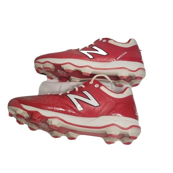 NEW BALANCE‎ Cleats 10 red/white 4040v5 TPU Athletic Football Baseball Outdoor - Picture 1 of 10